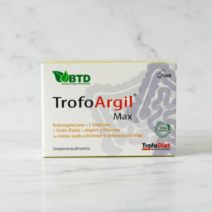 TrofoArgil Max® es un complemento alimenticio avanzado diseñado para ofrecer un enfoque integral de salud digestiva, detoxificación y fortalecimiento del sistema inmunológico. Su exclusiva combinación de probióticos, extractos vegetales, minerales y vitaminas trabaja en sinergia para apoyar la función digestiva, promover la eliminación de toxinas y mejorar la salud general.