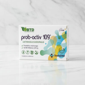 Prob-Activ 109® es un complemento alimenticio diseñado para promover una flora intestinal equilibrada, mejorar la digestión y fortalecer el sistema inmunológico. Con una fórmula concentrada que combina Lactobacillus acidophilus y Arabinogalactano, Prob-Activ 109® ofrece un apoyo integral para la salud digestiva, favoreciendo la digestión saludable y ayudando a mejorar la absorción de nutrientes.