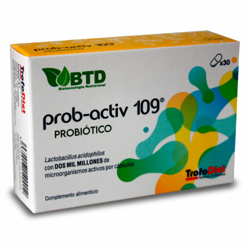 Prob-Activ 109® es un complemento alimenticio diseñado para promover una flora intestinal equilibrada, mejorar la digestión y fortalecer el sistema inmunológico. Con una fórmula concentrada que combina Lactobacillus acidophilus y Arabinogalactano, Prob-Activ 109® ofrece un apoyo integral para la salud digestiva, favoreciendo la digestión saludable y ayudando a mejorar la absorción de nutrientes.