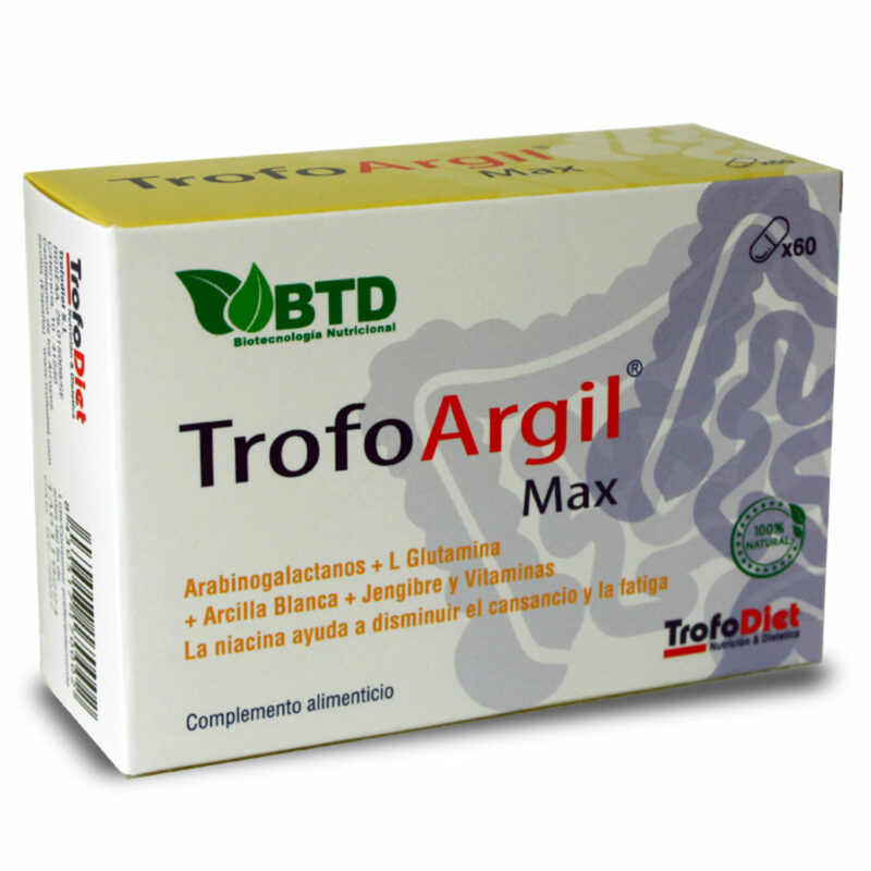 TrofoArgil Max® es un complemento alimenticio avanzado diseñado para ofrecer un enfoque integral de salud digestiva, detoxificación y fortalecimiento del sistema inmunológico. Su exclusiva combinación de probióticos, extractos vegetales, minerales y vitaminas trabaja en sinergia para apoyar la función digestiva, promover la eliminación de toxinas y mejorar la salud general.