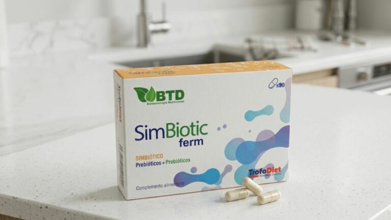 Mejora tu salud intestinal en Teruel con SimBiotic ferm. El simbiótico que une bacterias buenas y fibra para reforzar tus defensas. ¡30 cápsulas de equilibrio!