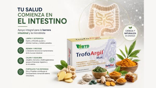 ¿Sabías que la salud intestinal influye mucho más de lo que imaginas Descubre cómo la salud intestinal influye en tu bienestar general. Conoce TrofoArgil Max de Trofodiet, una fórmula diseñada para apoyar el equilibrio digestivo en Santander.